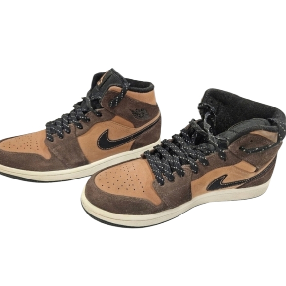 Nike Men's Air Jordan 1 Mid SE Brown Leather Shoe Size w/COA - Size 8 | Euro 41 - Picture 5 of 8
